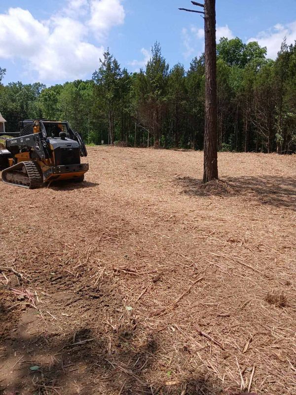 Skid steer with mulching head