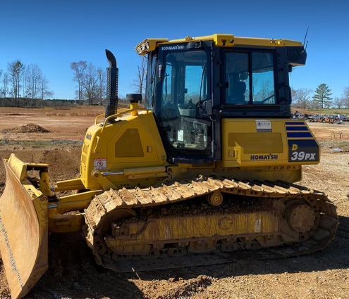 Komatsu dozer on the job site